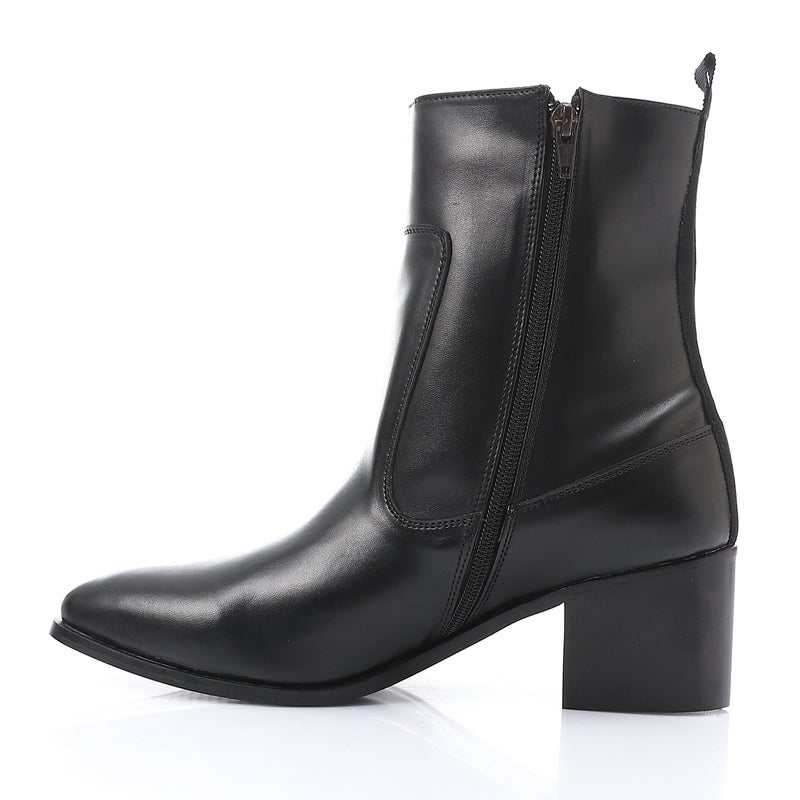 Mr.joe Classic Block Heel Ankle Boots – Black - Image 4